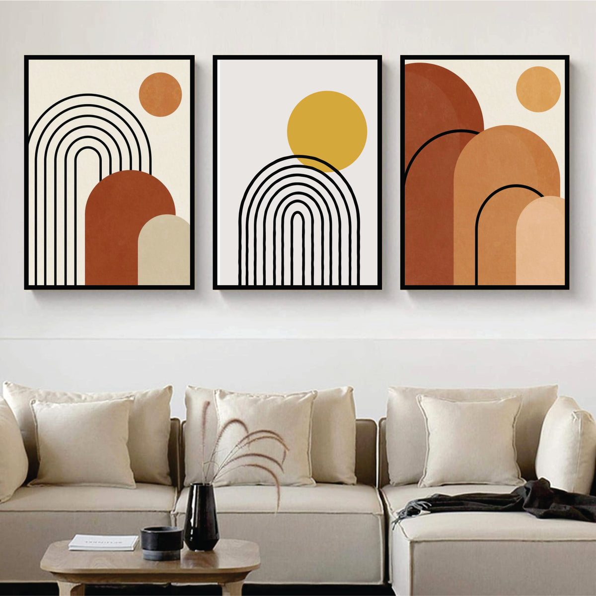 Bundle set of 3 minimal Abstract Art - wall art