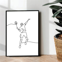 Badminton one Line Art - wall art