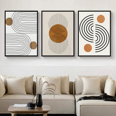 Bundle set of 3 Boho minimalist Artwork - wall art