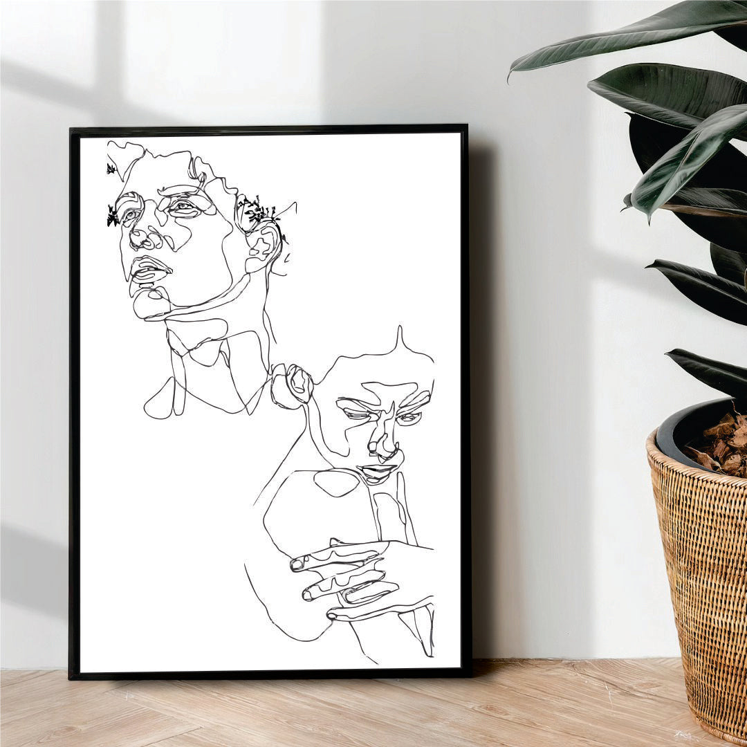 Couple line art - wall art