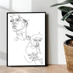 Couple line art - wall art