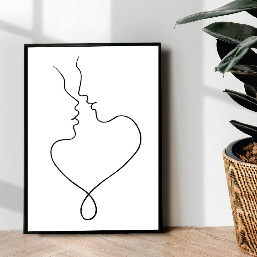 Couple love line art - wall art