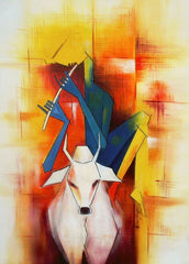 Minimal Cow Abstract art  - wall Art