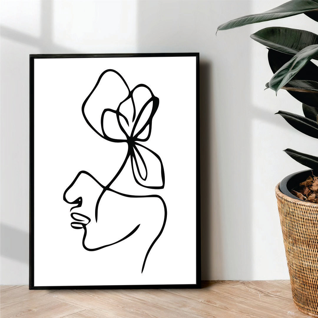 flower girl one Line Art - wall art