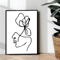 flower girl one Line Art - wall art