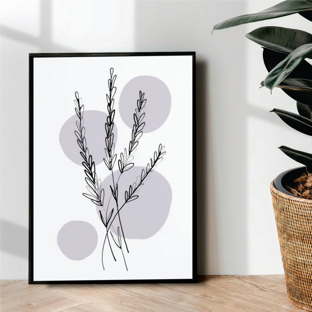 Grey plant Line Art - wall art