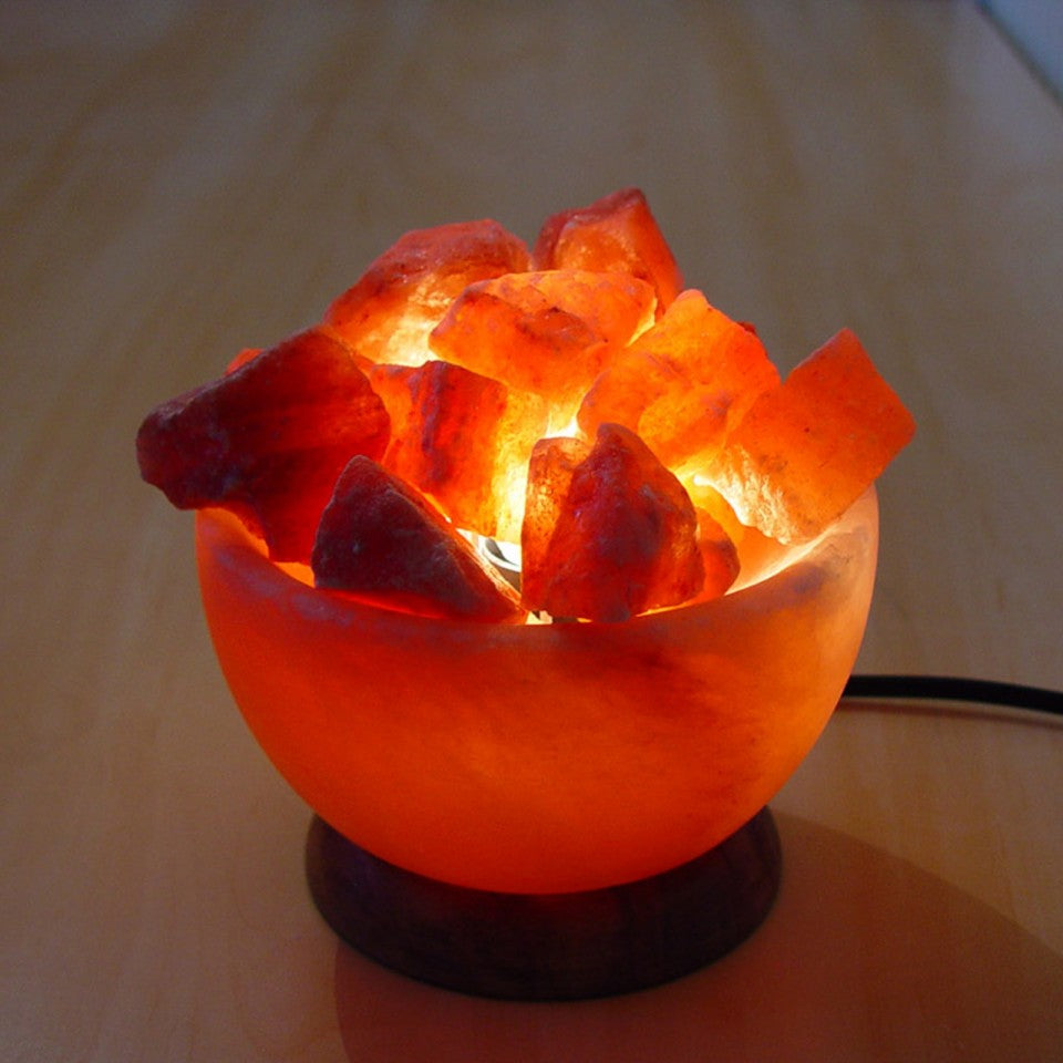 Fire bowl with chunks shape Himalayan Salt Lamp for Home Decoration