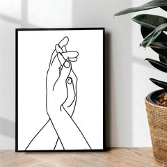 holding hands Line Art - wall art