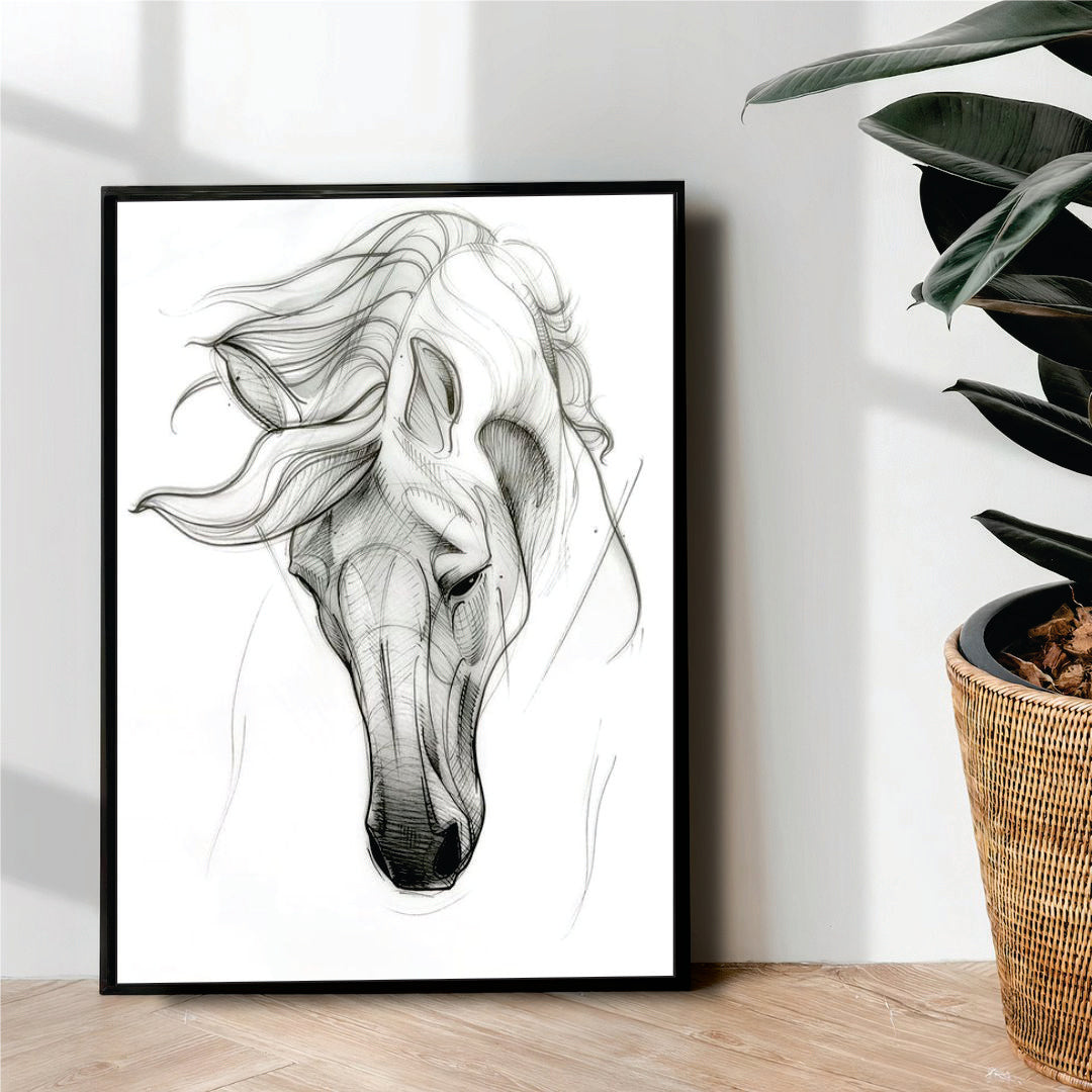 horse line art - wall art