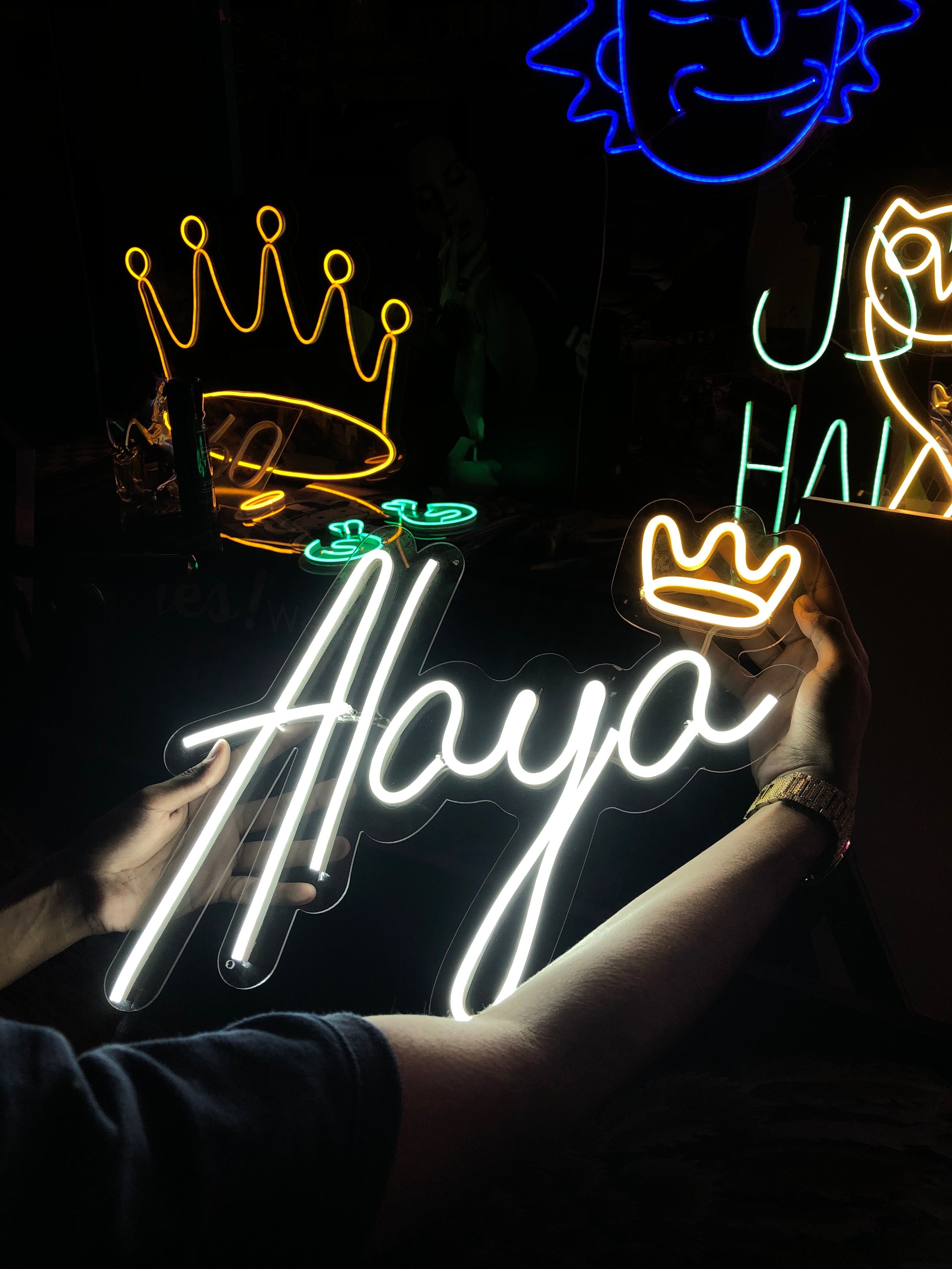 Custom Name Neon with crown or heart