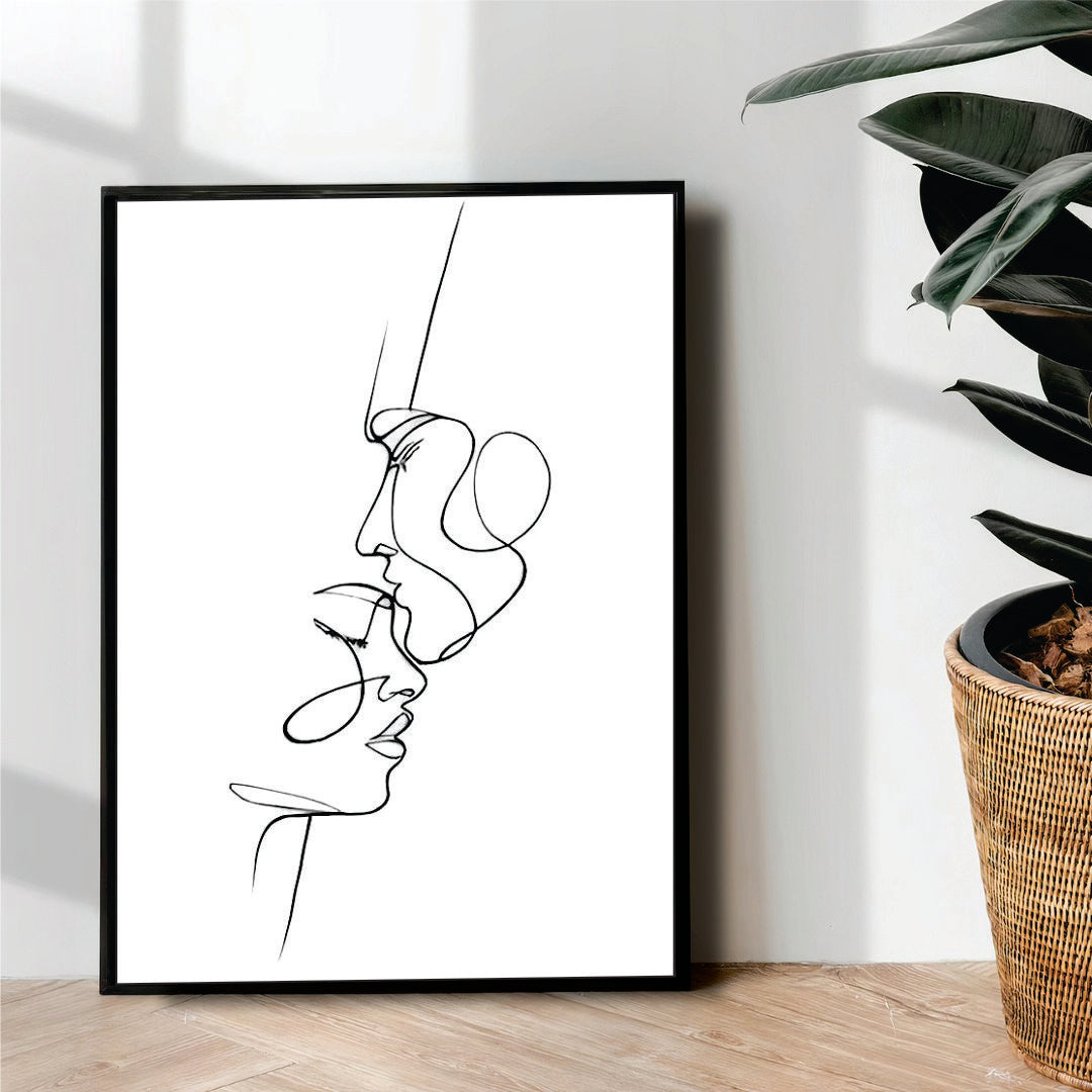 couple goles line art - wall art