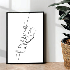 couple goles line art - wall art