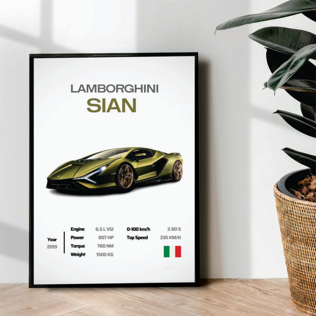 Lamborghini Sian - wall art