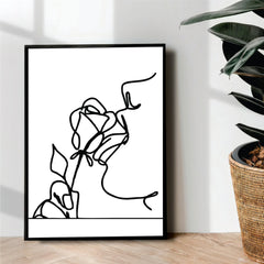 licking rose Line Art - wall art