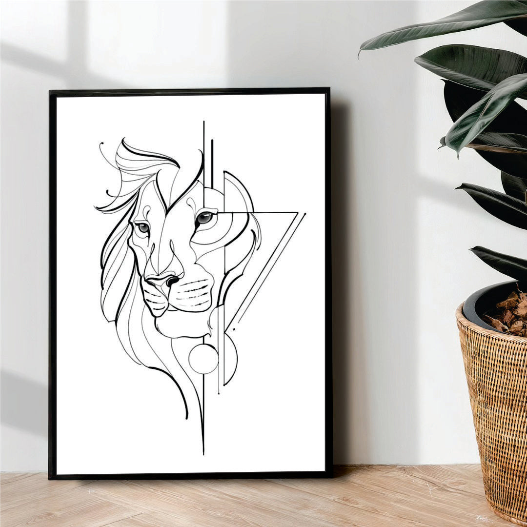 loin face line art - wall art