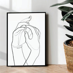 love hands one Line Art - wall art