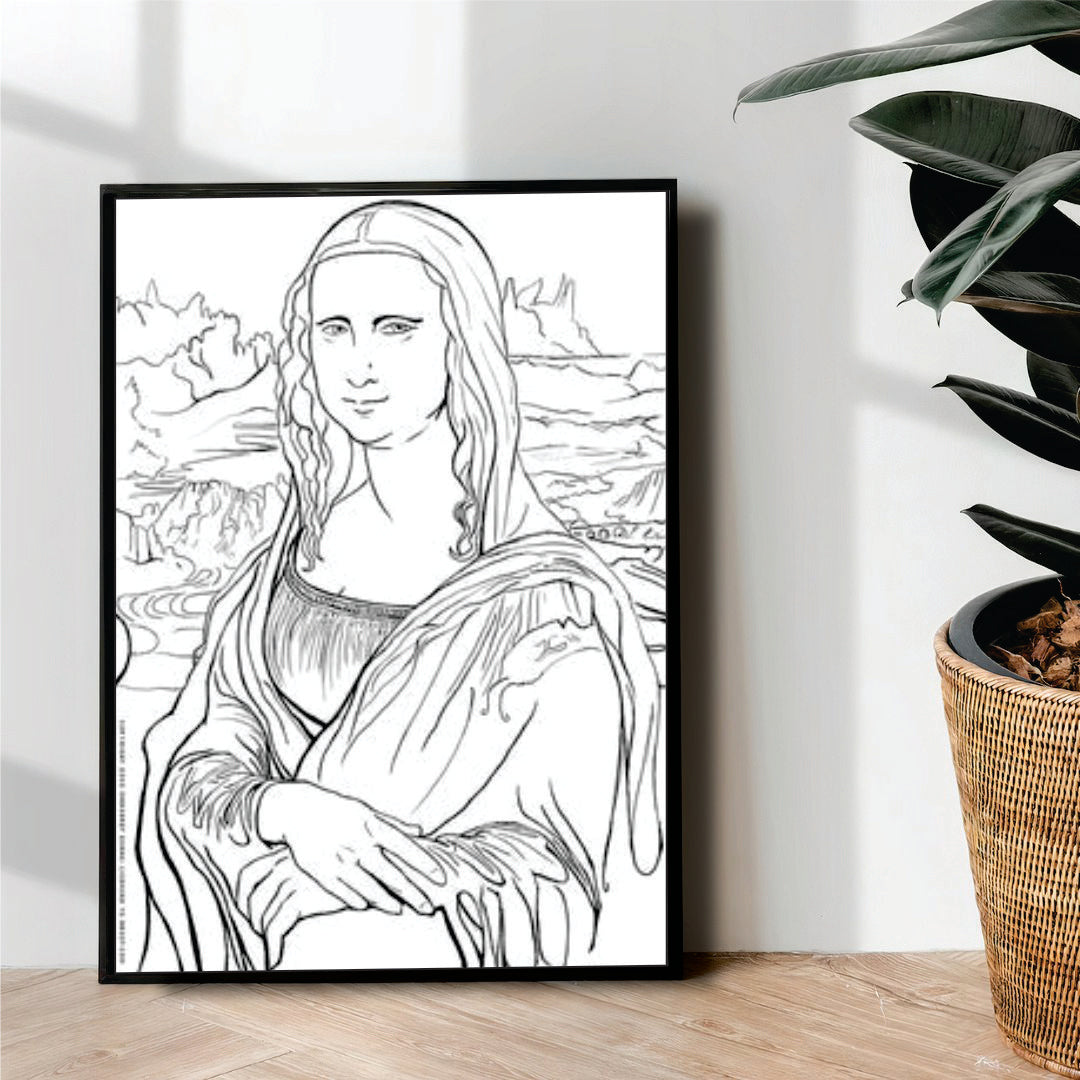 The Mona Lisa line art - wall art