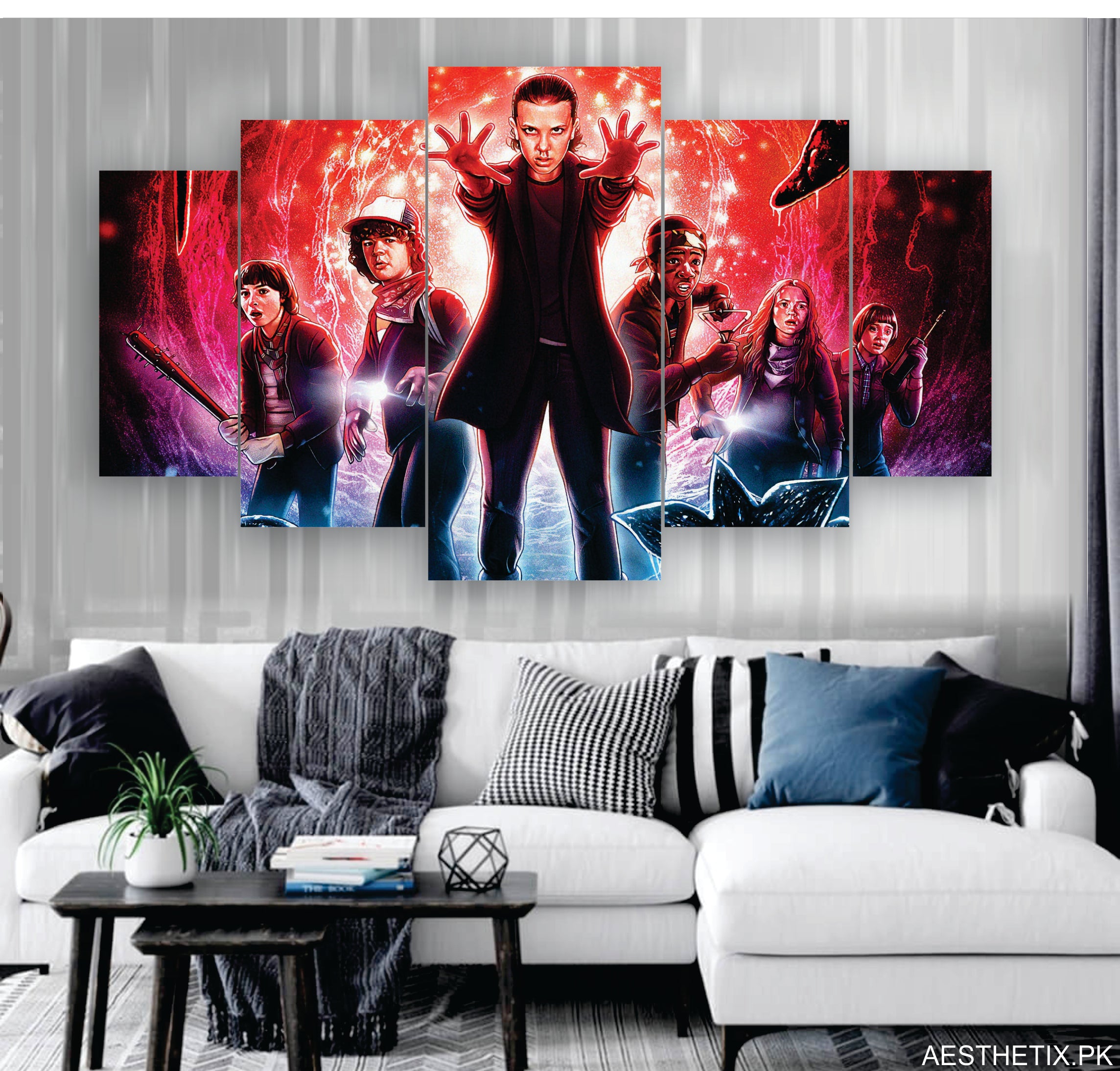 Stranger Things Control Panel Stranger things set of 5 - panel wall art – Aesthetix