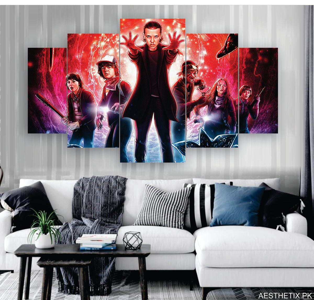 Stranger things set of 5 - panel wall art