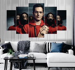 Money Heist set of 5 - panel wall art