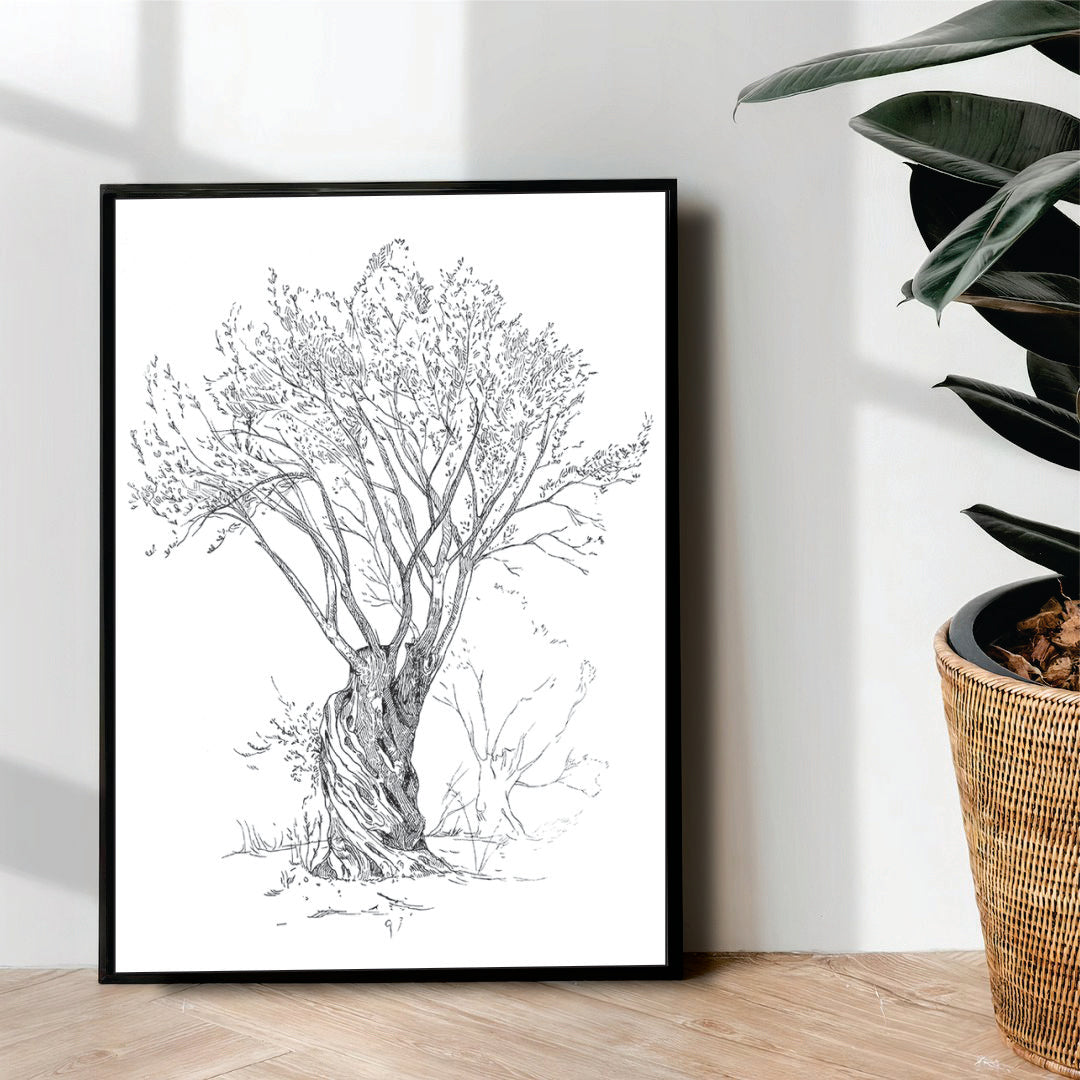 Minimal Tree Line Art - wall art