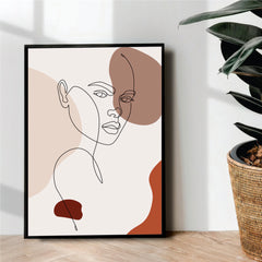 women face one Line Art - wall art