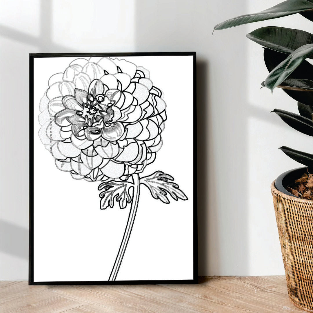 Line Bloom Line Art - wall art