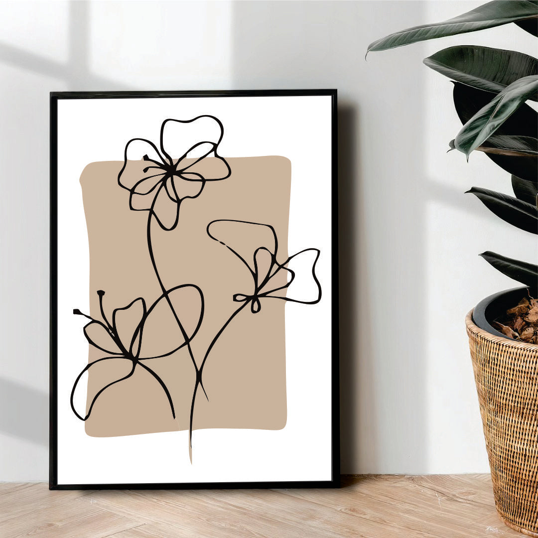 Spring flowers Line Art - wall art