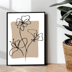 Spring flowers Line Art - wall art