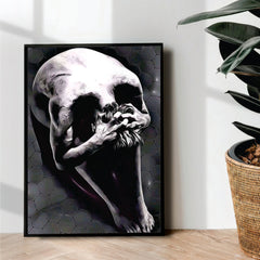 skull scream illusional effect Line art - wall art