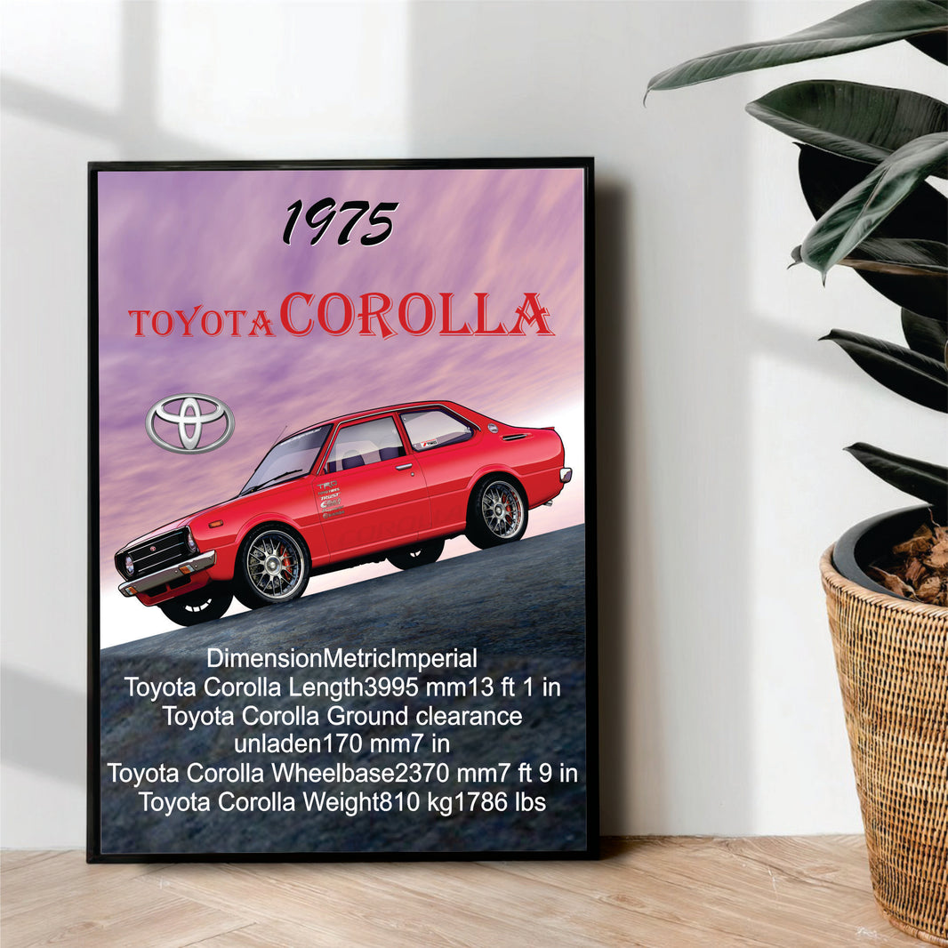 Classic Toyota Corolla 1975 - wall art