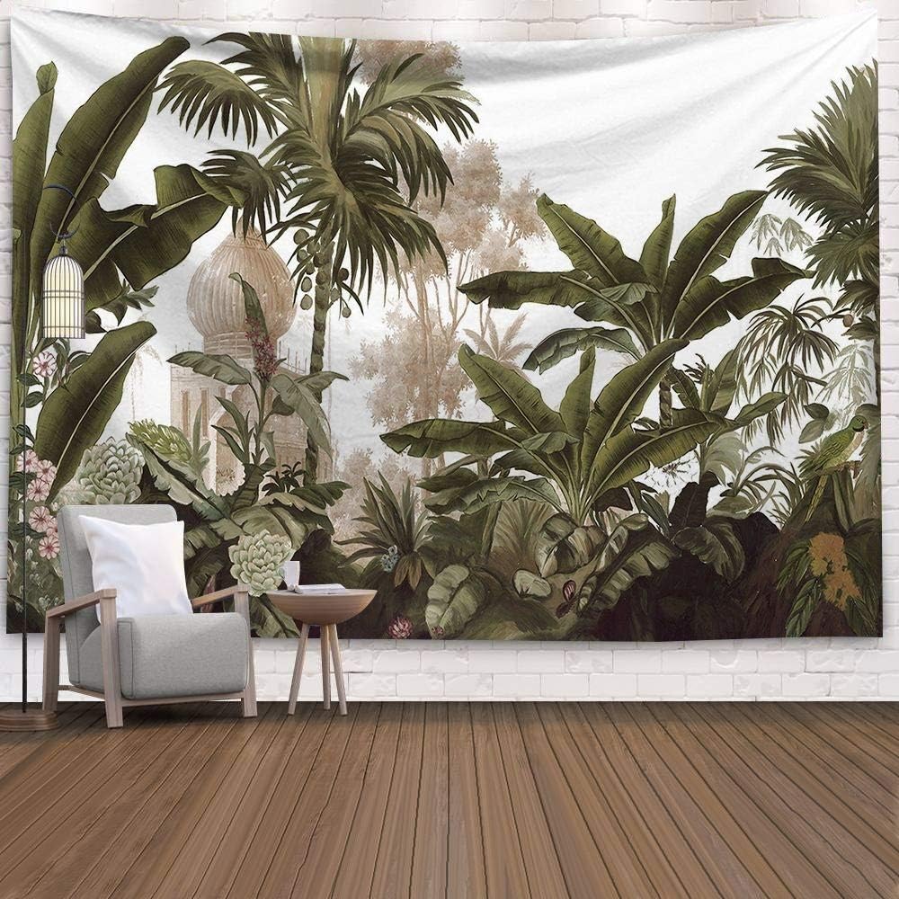 Tropical Plant Printed Tapestry