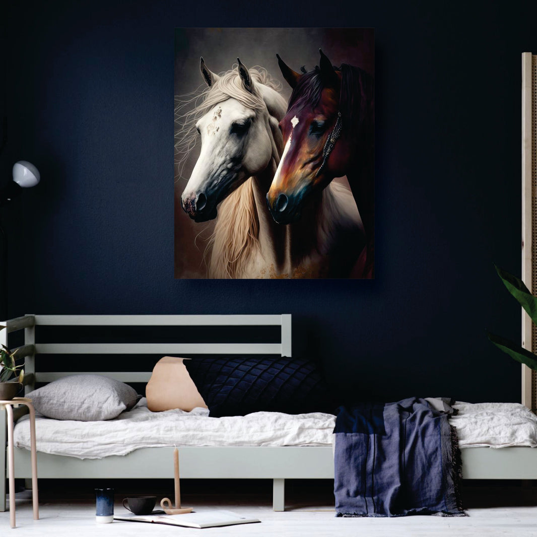 Cute Two Horses - wall art