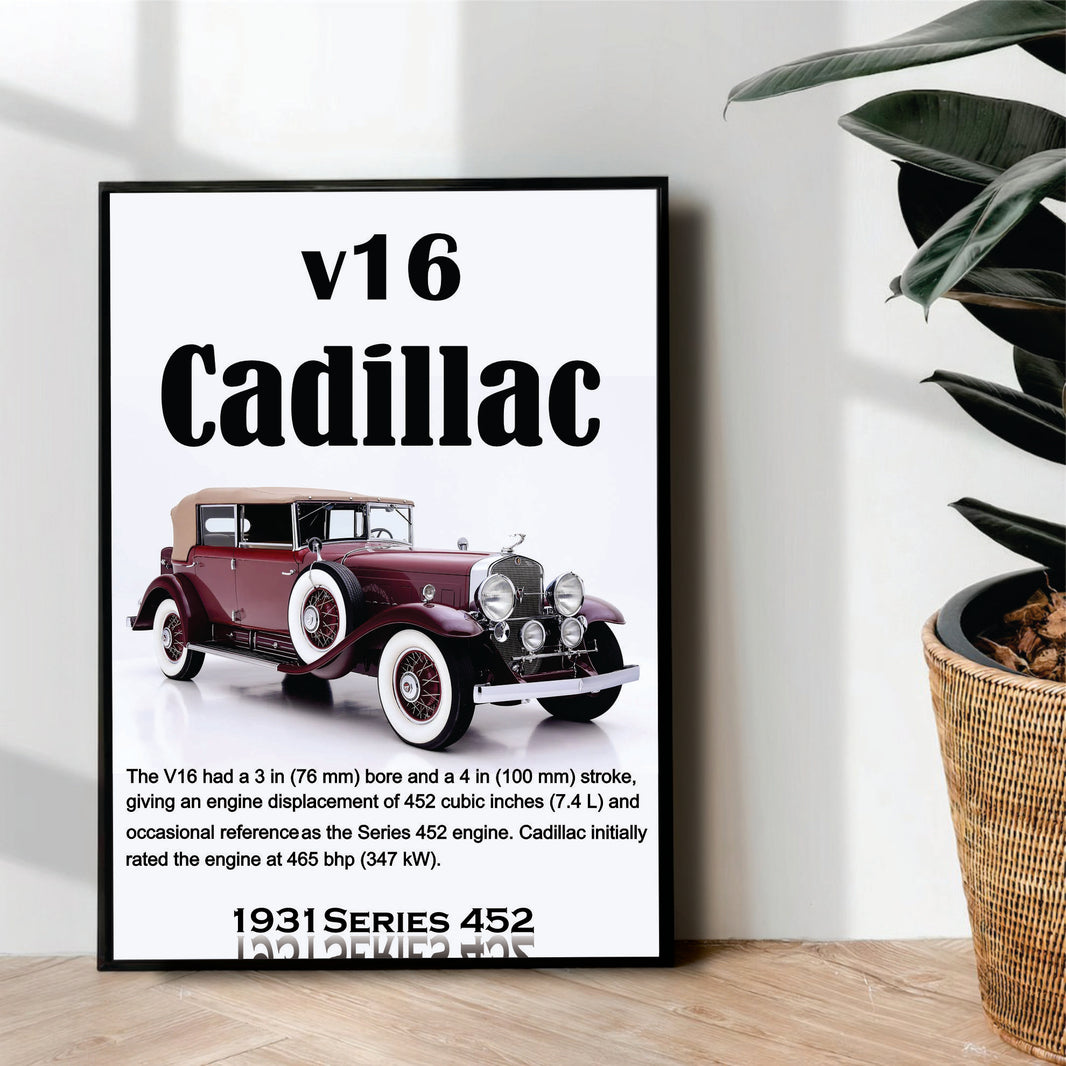 The Classic V16 Cadillac - wall art