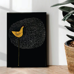 Minimal crown bird abstract Art - wall art