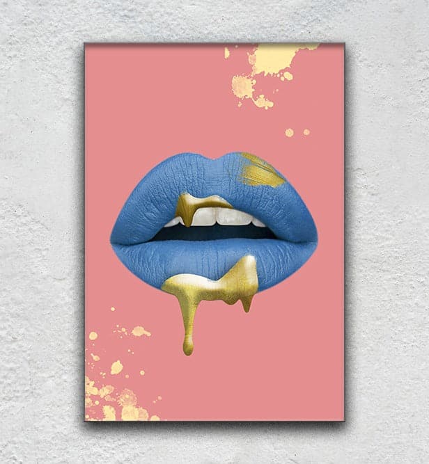 Gold Drip Lips Pink