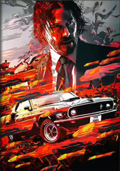 john wick with his car