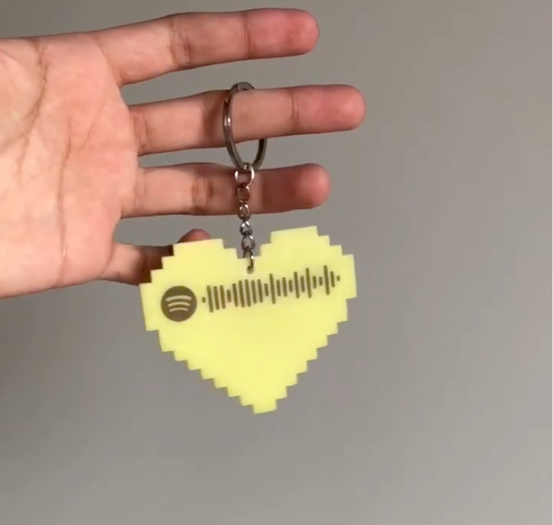 Spotify Pastel Heart Keychain