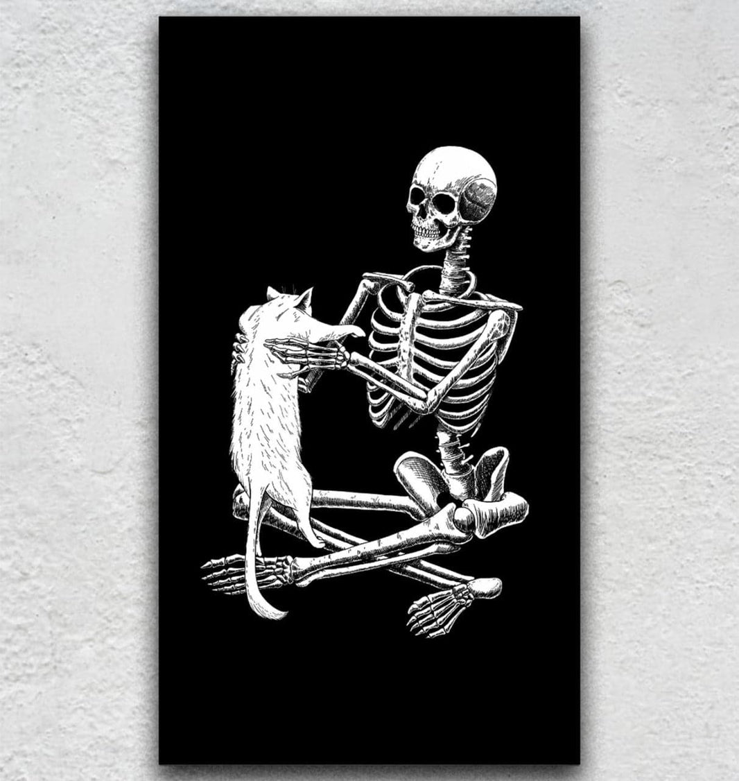 Halloween series - kitty and the skeleton