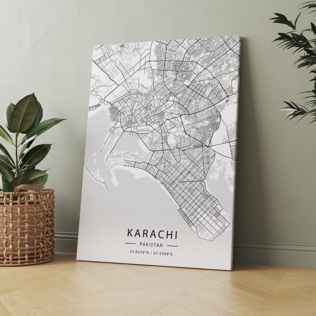 Aesthetic edits - karachi map white
