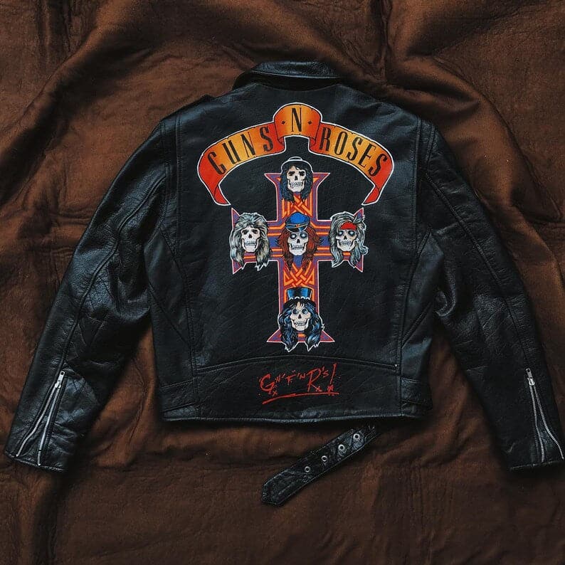 Hand Painted Leather Jacket guns n' roses - 012