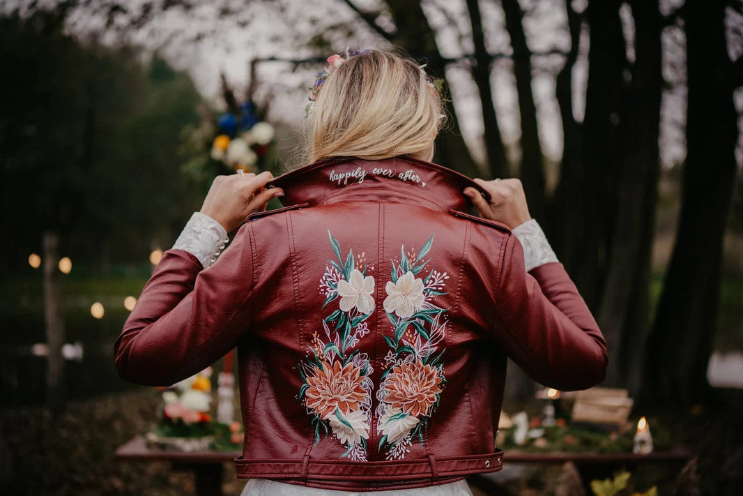 Hand Painted  Leather Jacket  - 026