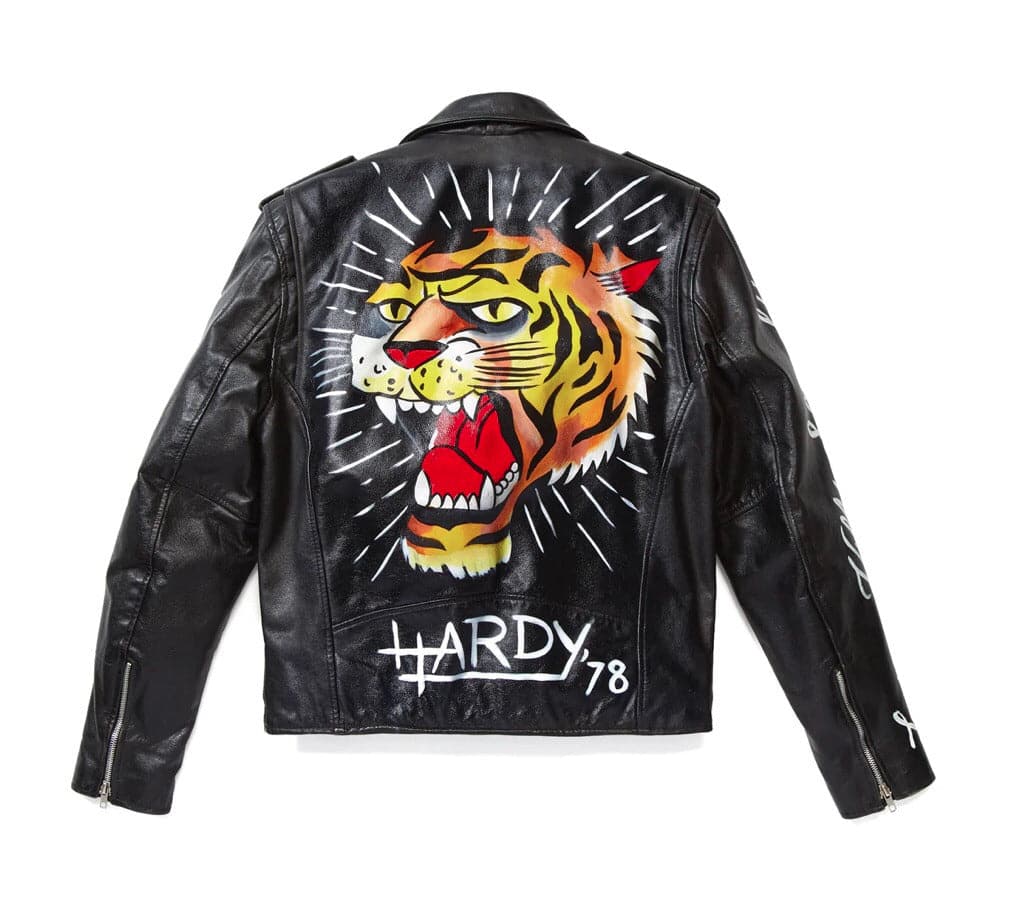 Hand Painted Leather tiger Jacket  - 022