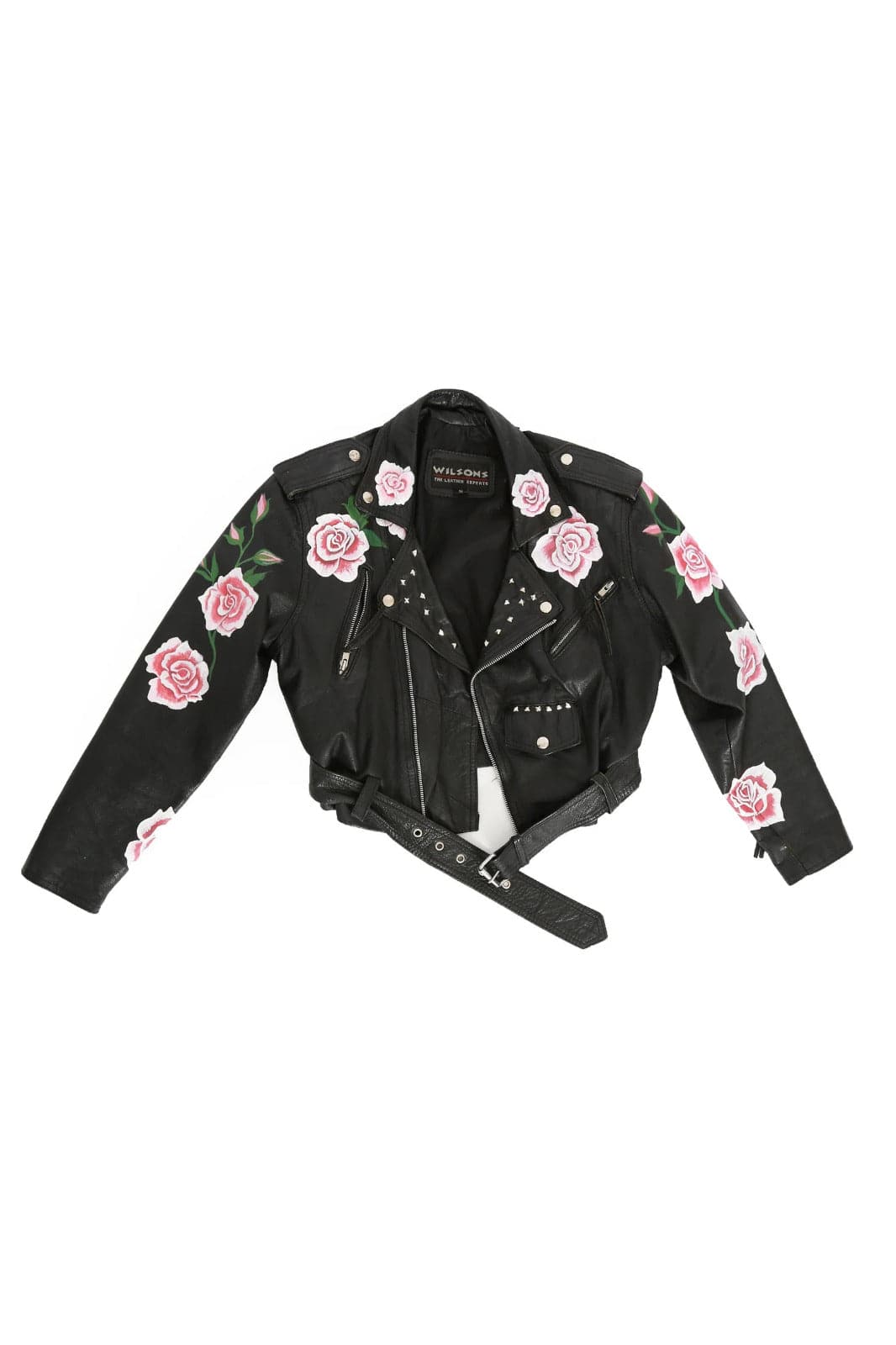 Hand Painted Leather floral Jacket - 031