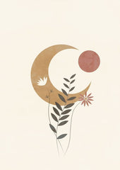 Boho Botanical And Moon Art